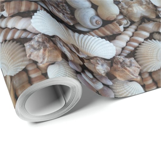 Decoratieve zeeschelpen Pattern Summer Natural Bro Cadeaupapier (Rol Hoek)