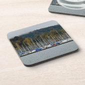 Decoratieve zeilboot jachthaven bier onderzetter (Linkerzijde)