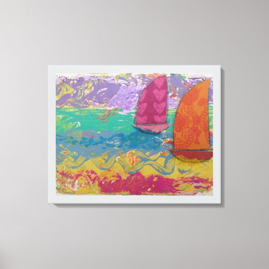 decoratieve zeilen canvas afdruk (Voorkant)