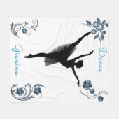 Decoratieve zilver en Blue Gem Dance Fleece Deken (Voorkant (Horizontaal))