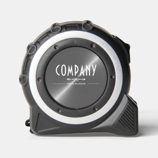 Decoratieve Zilveren Metaaleffect Bedrijfsnaam Rolmaat (Voorkant)