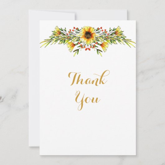 Decoratieve Zomer Bloemen Bruiloft Bedankkaart (Voorkant)