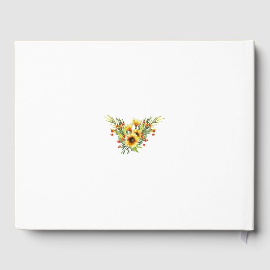 Decoratieve Zomer Bloemen Bruiloft Gastenboek (Achterkant)