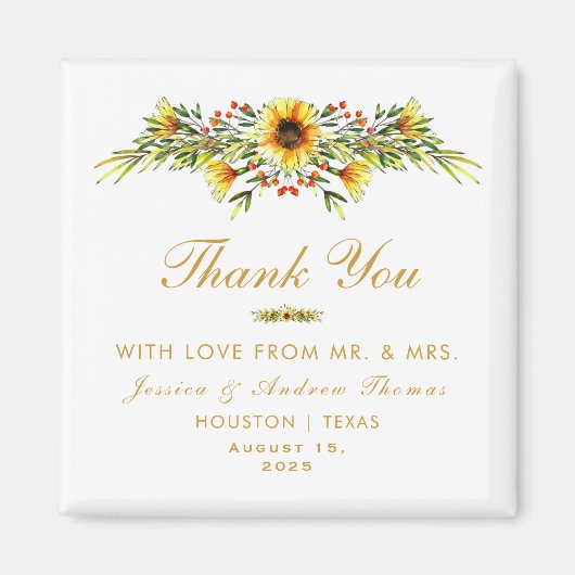 Decoratieve Zomer Bloemen Bruiloft Magneet (Voorkant)