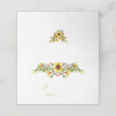 Decoratieve Zomer Bloemen Bruiloft Plaatskaartje (Buitenkant ongevouwen)