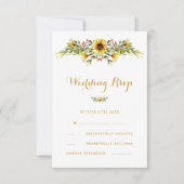 Decoratieve Zomer Bloemen Bruiloft RSVP Kaartje (Voorkant)