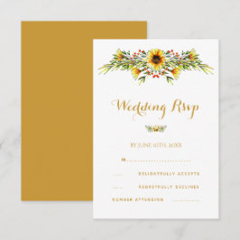 Decoratieve Zomer Bloemen Bruiloft RSVP Kaartje