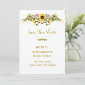 Decoratieve Zomer Bloemen Bruiloft Save The Date (Staand voorkant)
