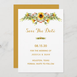 Decoratieve Zomer Bloemen Bruiloft Save The Date
