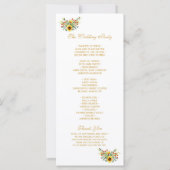 Decoratieve Zomer Bloemen Trouwprogramma (Achterkant)