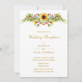 Decoratieve zomerbloemen bruiloft receptie kaart (Voorkant)