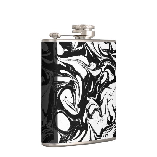 Decoratieve zwart-witte marmeren steen heupfles (Rechts)