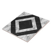 Decoratieve zwarte en grijze marmeren achtergrond tegeltje (Zijkant)