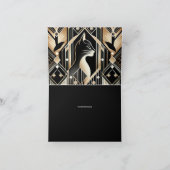 Decoratieve Zwarte Kat Abstract Bedankkaart (Binnen)