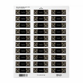 Decoratieve Zwarte Kat Abstract Retouradres Sticke Etiket (Full Sheet)
