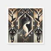 Decoratieve zwarte kat Abstract servetten (Voorkant)