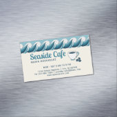 Decoratieve zwiepende oceaangolven CC0081 Strandbe Magnetisch Visitekaartje (Voorbeeld)