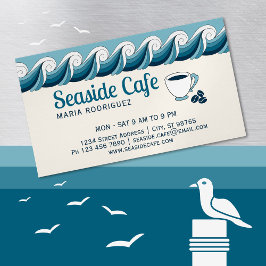 Decoratieve zwiepende oceaangolven CC0081 Strandbe Magnetisch Visitekaartje