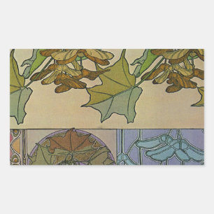 Decoratifs 1901 Alfons Mucha - Art Nouveau Rechthoekige Sticker