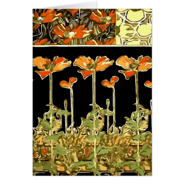 Decoratifs (Oranje bloemen) van Alphonse Mucha (Voorkant)
