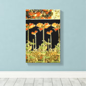 Decoratifs (Oranje bloemen) van Alphonse Mucha Vec Canvas Afdruk (Insitu (Houten vloer))