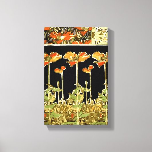 Decoratifs (Oranje bloemen) van Alphonse Mucha Vec Canvas Afdruk (Voorkant)