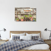 Decorations on wooden fence, Catalina Island; Canvas Afdruk (Insitu (Slaapkamer))