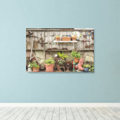 Decorations on wooden fence, Catalina Island; Canvas Afdruk (Insitu (Houten vloer))