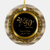 Decorative 50th Golden Anniversary Keramisch Ornament (Achterkant)