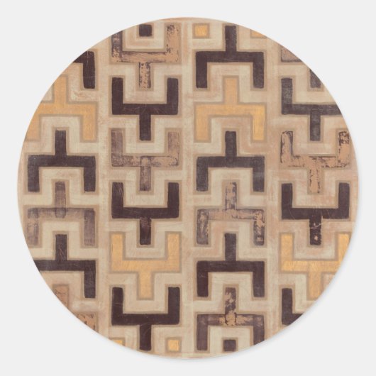 Decorative African Mudcloth Pattern Ronde Sticker (Voorkant)