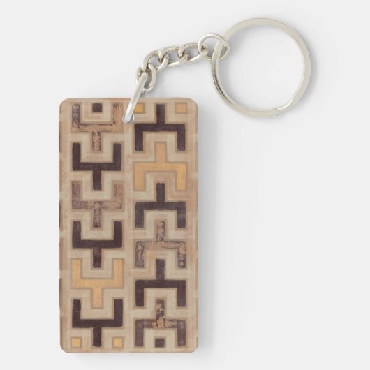 Decorative African Mudcloth Pattern Sleutelhanger (achterkant)