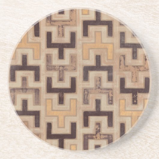 Decorative African Mudcloth Pattern Zandsteen Onderzetter (Voorkant)