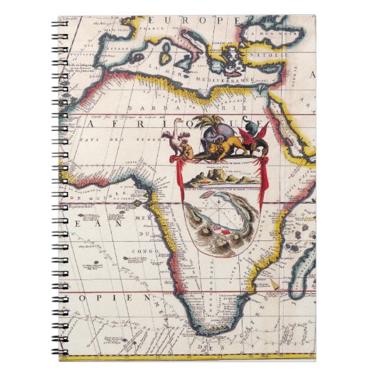 Decorative Antique Africa Map Notebook Notitieboek (Voorkant)