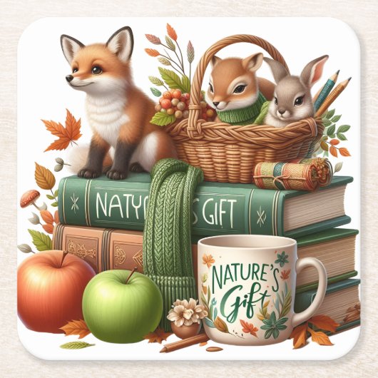 Decorative Autumn Theme Kartonnen Onderzetters (Voorkant)