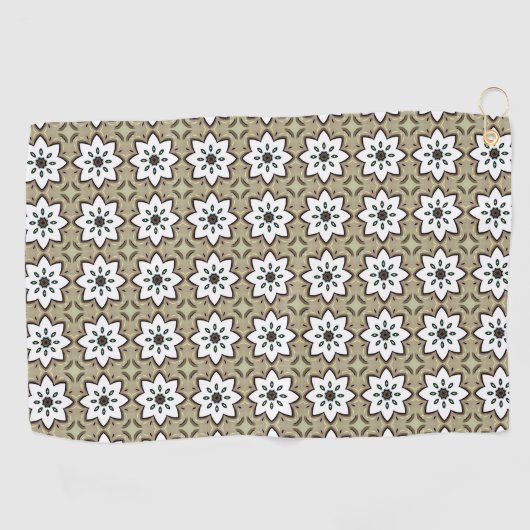 Decorative beige background patterned golfhanddoek (Horizontaal)