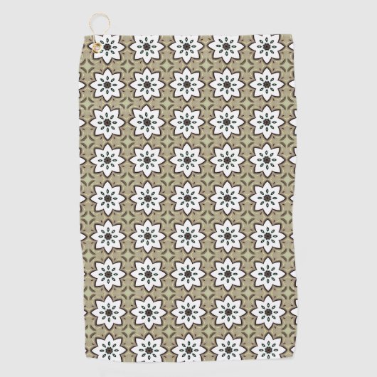 Decorative beige background patterned golfhanddoek (Voorkant)
