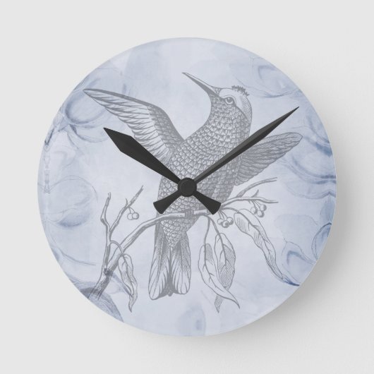 Decorative Bird Art Penmanship Ronde Klok (Voorkant)