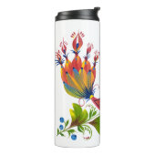 Decorative Bird with Flowers & Berries Thermosbeker (Gedraaid links)