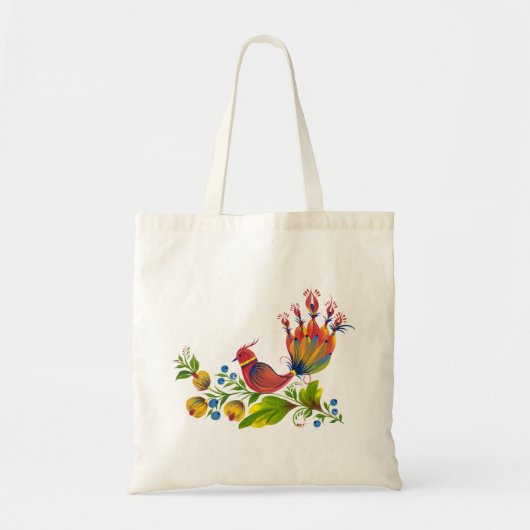 Decorative Bird with Flowers & Berries Tote Bag (Voorkant)
