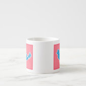 Decorative Bird with Patterns on Pink Background Espresso Kop (Voorkant)