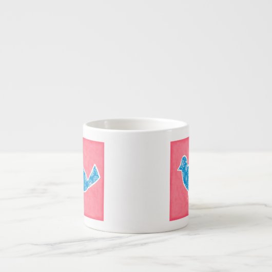 Decorative Bird with Patterns on Pink Background Espresso Kop (Voorkant)