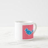 Decorative Bird with Patterns on Pink Background Espresso Kop (Voorkant rechts)