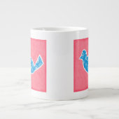 Decorative Bird with Patterns on Pink Background Grote Koffiekop (Voorkant)