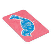 Decorative Bird with Patterns on Pink Background Magneet (Rechterzijde)