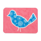 Decorative Bird with Patterns on Pink Background Magneet (Horizontaal)