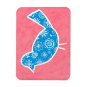 Decorative Bird with Patterns on Pink Background Magneet (Verticaal)