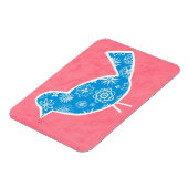 Decorative Bird with Patterns on Pink Background Magneet (Linkerzijde)