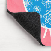 Decorative Bird with Patterns on Pink Background Muismat (Hoek)