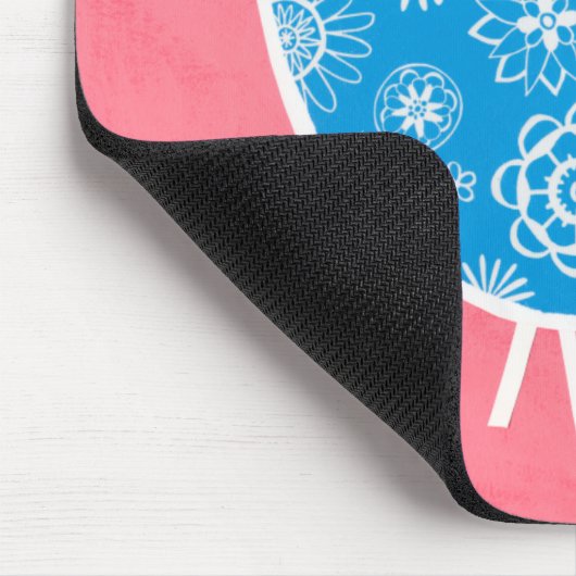 Decorative Bird with Patterns on Pink Background Muismat (Hoek)