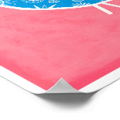 Decorative Bird with Patterns on Pink Background Poster (Hoek)